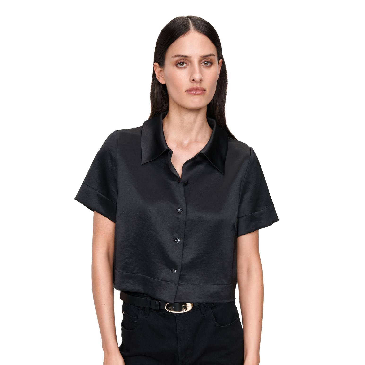 Veronika Maine Satin Collar Shirt